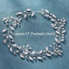 JAKAWIN Bride Rhinestone Wedding Hair Piece Silver Crystal Bridal Updo Hair Vine Accessories for Women HV113 (1 Silver)