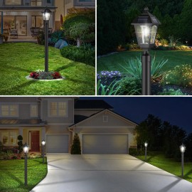 Benany Solar Post Lights Outdoor Waterproof, Aluminum Solar Lamp Post Lights ...