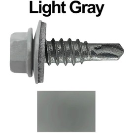 #14 x 7/8" Metal to Metal Type #1 (250) Light Gray 5/16" Hex Head -Drill Point - Stitch Tek - Metal to Metal Roofing Screws. 9/16" EPDM Washer