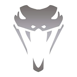 Snake Head Cobra Fangs - Vinyl Decal Sticker - 5.75" x 7.75" - Silver