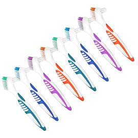 SECFOU 8 Piezas Cepillo para Dentaduras Postizas Doble Cara y Resistente para Limpieza Eficaz y Delicada Prótesis Dentales para Viaje y Uso Diario