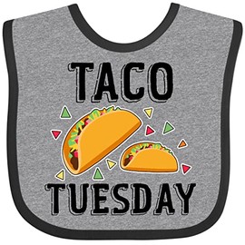 inktastic Taco Tuesday Baby Bib Heather and Black 29a3a