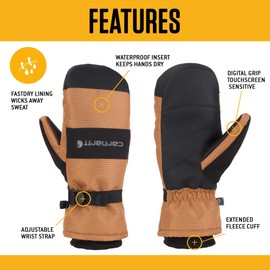 Carhartt Men's A616 Waterproof Mitt Glove - Large - Black