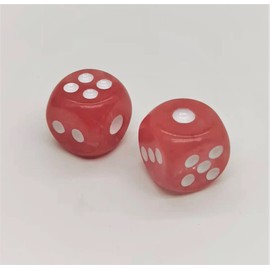Natural Hand Carved Gemstone Various Crystal Healing Lucky Dice 15mm (Watermelon Quartz)