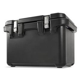 IRIS USA Hugel 44 QT Insulated Extremely Cold Cooler Box, Hard Cooler, Heavy Duty with Secure Metal Buckles, Vacuum-Insulated Panels Durable Ice Chest with Built-in Handles, Black