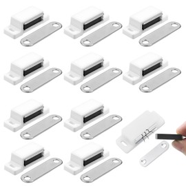 JUGUTA 10 x Door Magnet Magnetic Catch Strong – Door Magnet Holding Force 14 kg – Magnetic Closure Cabinet Door Magnets Magnetic Lock Magnetic Catch