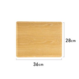 Asahi Koyo NC22-02 Wooden Tray, Rectangular, Natural, 14.2 x 11.0 inches (36 x 28 cm), Non-slip, Stylish, Tray
