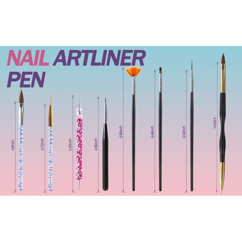 Artdone Juego de 31 pinceles de arte de uñas, herramientas