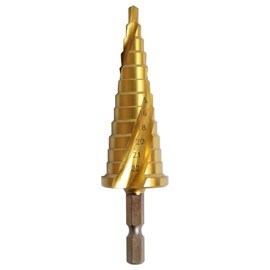 Bigman SSD-2 Hex Shaft, 12 Steps, 0.2 - 0.9 inches (4 - 22 mm), Spiral Step Drill for Ironwork, Includes Stopper, Step Bit, Barb Drill