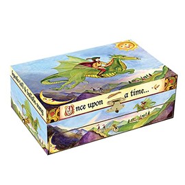 Enchantmints Dragon World Musical Treasure Box for Little Girls – Musical Jewelry box with 3 Pullout Drawers – Ideal Gift for Kids Ages 3 and Up – Multicolored