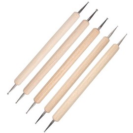 5 Pcs Embossing Stylus Set with Different Size Wooden Ball Embossing Stylus Double End Tracing Dotting Tool Stylus Pattern Tracing Stylus for Embossing Pattern Clay Sculpting,Nail Art