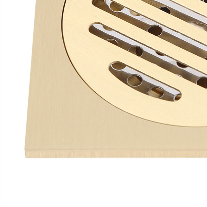 Square Floor Drain Bathroom Shower Waste Grate Brass Constructed Strainer