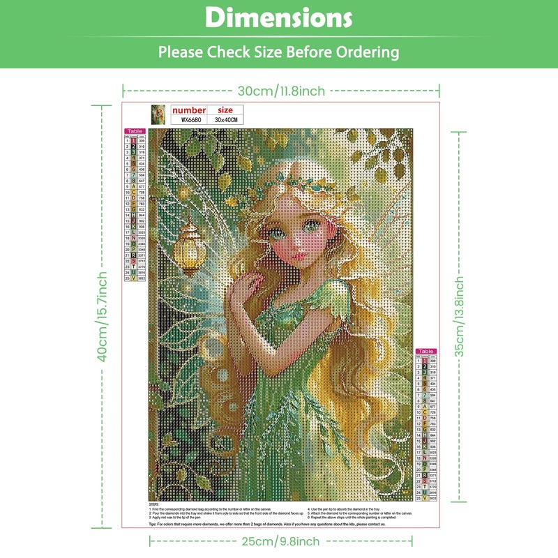 KEYIFA Diamond Painting Kits for Adults, Fairy 5D Diamond Art