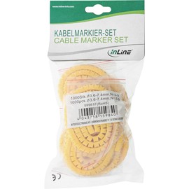 InLine® Cable marker 3,6-7,4mm, No.0-9, 1000pcs.