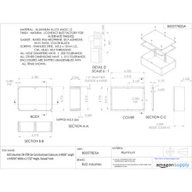 BUD Industries CN-5709 Die Cast Aluminum Enclosure 6.78" L x 4.77" W x 2.22" H, Natural