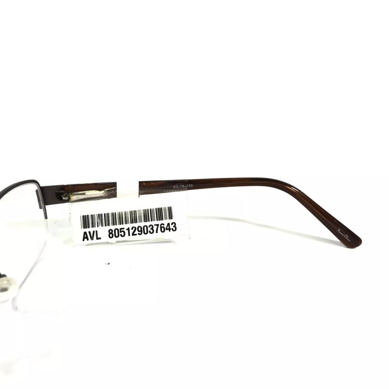 Elan 9404 Brown Eyeglasses Frames Rectangular Half Rim Crystals 53-18-135