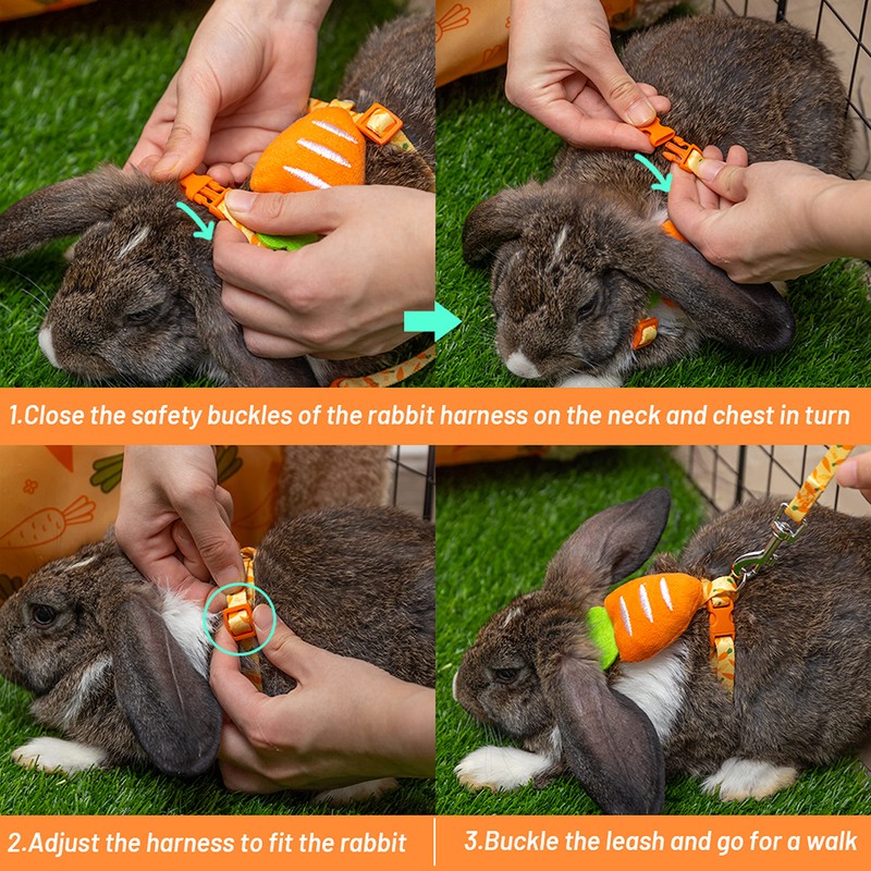 ORZECHKO Rabbit Harness and Leash - Adjustable Bunny Harness Escape