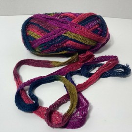 Dream Weaver Rainbow Sashay Yarn Silver Accent Pink Purple Blue Dream Weaver 20 Skeins Mambo