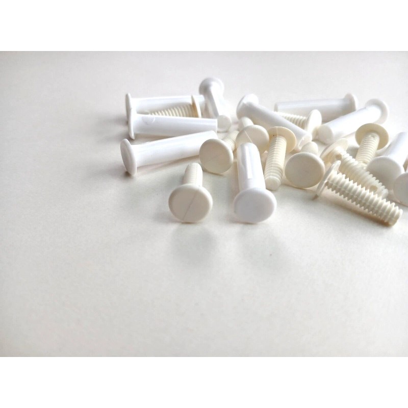 Unbranded/Generic 15 sets White Plastic 1" Snap-Lock Screw Binding Posts