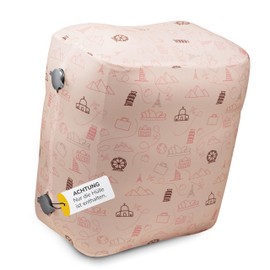 UMBAPA® Inflatable Footrest Cover Aeroplane - Soft & Washable Cover | Perfect Fit, Breathable & Stretchy | Protects & Beautifies for Travel in Car, Bus & Plane (Travel Blush)