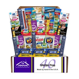 Gluten Free Snacks for Adults Kids - 40 Count Healthy Celiac Friendly Snacks in Individual Packs - Birthday Treats Gift Basket - Valentines Care Package - Gluten Free Snack Box by The LakeHouse