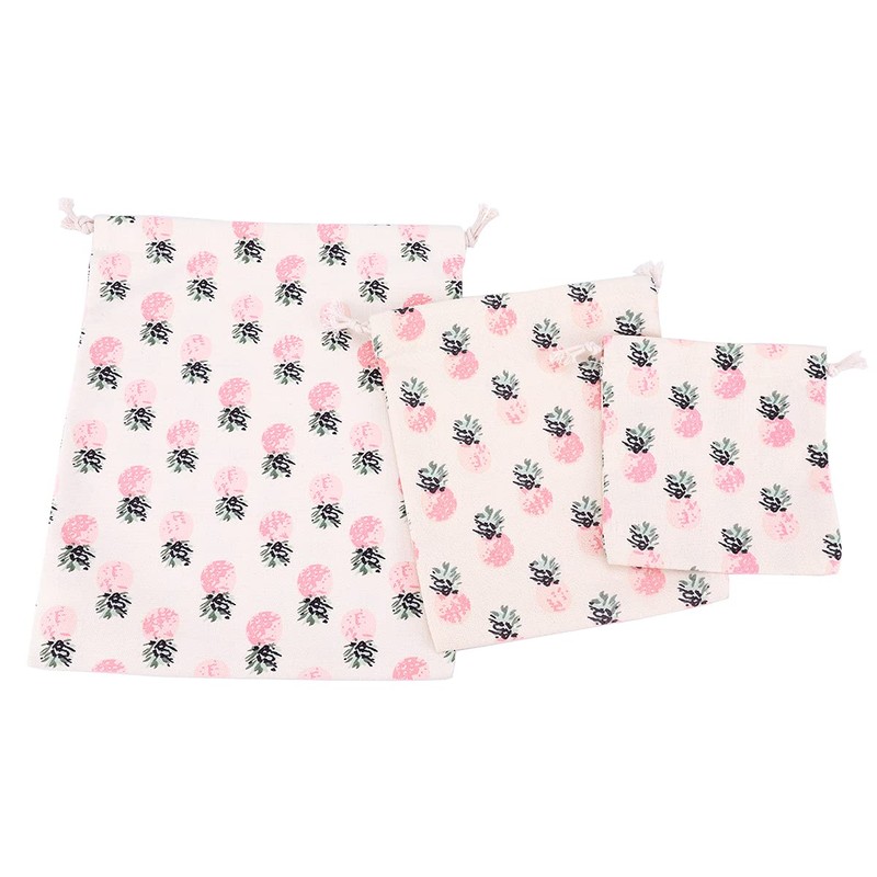 Amoyie 3 pcs Drawstring Storage Bags Set for Cosmetic Travel