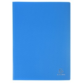 Exacompta - Ref 8862E - Semi-Rigid PP Display Book - Suitable for A4 Documents, Wipeable Cover, 500 Micron Polypropylene, 60 Pockets, 120 Viewing Pages - Blue Cover