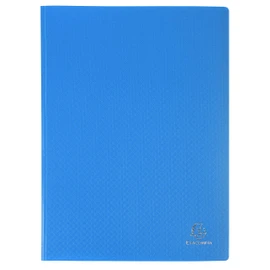 Exacompta - Ref 8862E - Semi-Rigid PP Display Book - Suitable for A4 Documents, Wipeable Cover, 500 Micron Polypropylene, 60 Pockets, 120 Viewing Pages - Blue Cover