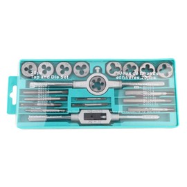 Natudeco 20Pcs Metric Tap and Die Set Metric Tap and Die Kit Tap Die Hand Tools Set Alloy Machinist Tools Rethreading Kit Home Hardware Metric Screw Threads Cutting Tool Set