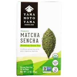 Yamamotoyama Organic Matcha Sencha Tea Bag 18 ct (Pack of 6)