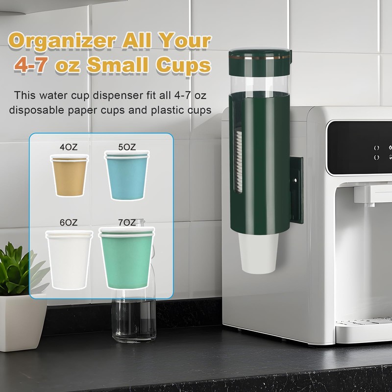 Cup Dispenser, Pull Type Water Cooler Cup Holder Fit 4oz-7oz
