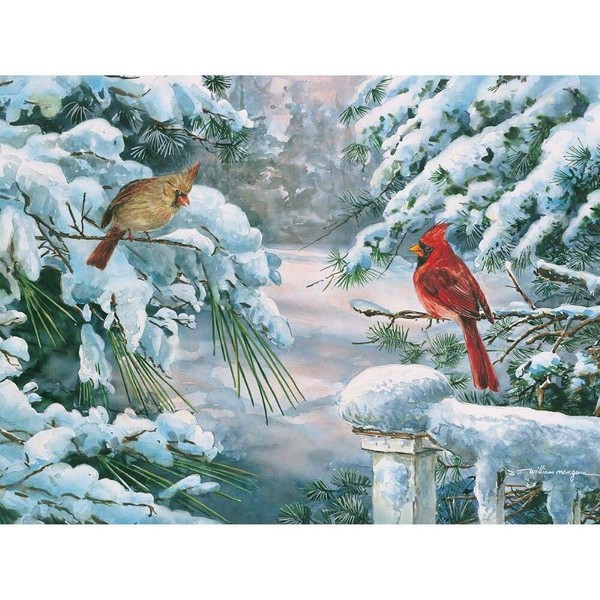 Heritage Puzzle Winter Companions by William Mangum - 550 Pieces - 24" x 18" Finished Size