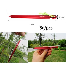 ThaiRoot Zeltheringe aus Aluminium Legierung Sandheringe 10 Stück 15cm Zelt Heringe Stark Pegs Nails Bodenheringe Stabil Camping Heringe mit reflektierend Abspannseile