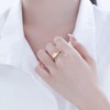 14K Gold Plated Signet Ring for Women, Lightweight Bands, Chunky