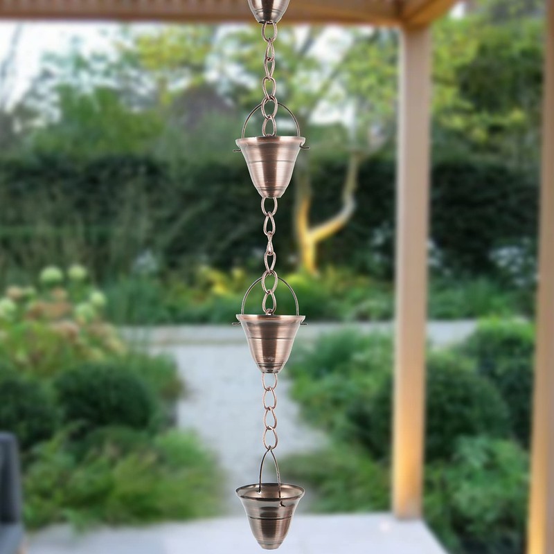 TZSSP Rain Chains Decorative Rain Chain Bell, 8-1/2 Length, Metal