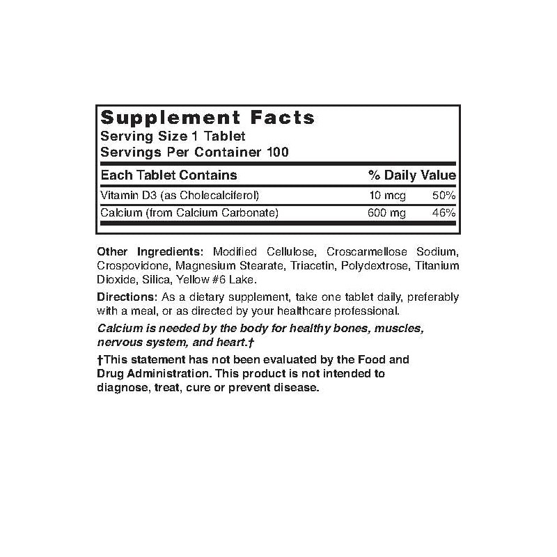 Nature's Blend Calcium Carbonate 600 mg with D3 400 IU