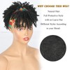 LEOSA Black Headband Wig with Bangs for Black Women Afro