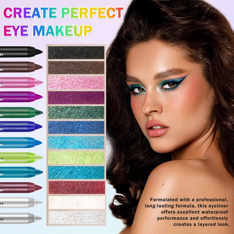 ZHISHUDL 12PCS Colorful Eyeliner Pencils Makeup Set