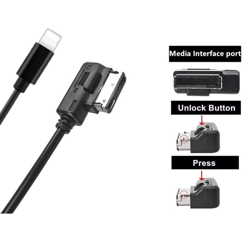 AMI Music Interface Aux Cable Compatible with A3/A4/A5/A6/A8/S4/S6/S8/Q5/Q7/R8/TT with MMI