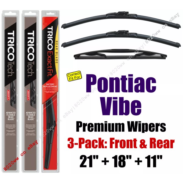 Trico Wipers 3-Pack Premium Front & Rear - fit 2003-2008