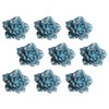9 x Glitter Encrusted Ice Blue Flower 3D Clip On