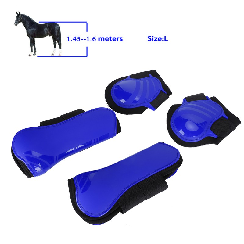 1Set Horse Legguard Leg Protector Leggings PU Thickened Shell Elastic