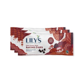 Semi-Sweet Chocolate Style Baking Chips by Lily's Sweets | Stevia Sweetened, No Added Sugar, Low-Carb, Keto-Friendly | 9oz, Pack of 12