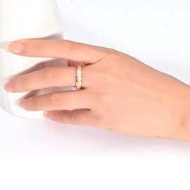 Rings for Women Men Ring for Anxiety Stress Relief Glitter Sandblast Spinning Anxiety Jewelry for Wedding Promise (Rose gold, 7)