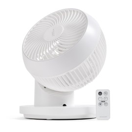 IRIS USA WOOZOO Air Circulator Fan with Remote, 360° Oscillation, 3 Speeds, 52ft Max Air Distance, Quiet Motor, Small Fan for Bedroom, Office, Dorm, White