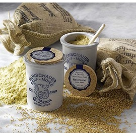 FVLFIL Imperial Mustard Anno 1897 - Monschauer Mustard - 200 ml in a Stone Pot - Coarse Rotisseur Mustard