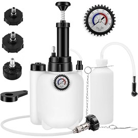 3L Brake Bleeder Kit One Man Brake Bleeder Vacuum Pump Kit Pressure Brake Fluid Bleeding Kit with 1L Brake Bleed Bottle and 4 Master Cylinder Adapters