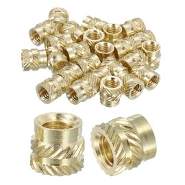 QUARKZMAN Knurled Insert Nuts, Pack of 25 M6 x 8 mm L x 9 mm Diameter 3D Print Brass Nuts Female Threaded Inserts Brass Heat Set Embedding Nuts