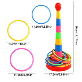 2 Color Columns + 48 Circles, Colorful Happy Circle Game,Children's Play Park, Christmas Party Birthday Party Gift. Suitable for Indoor Holiday Games Family Christmas Party Games