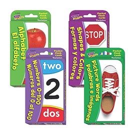 Fun Express Bilingual English & Spanish Flash Card Set - 224 Piece
